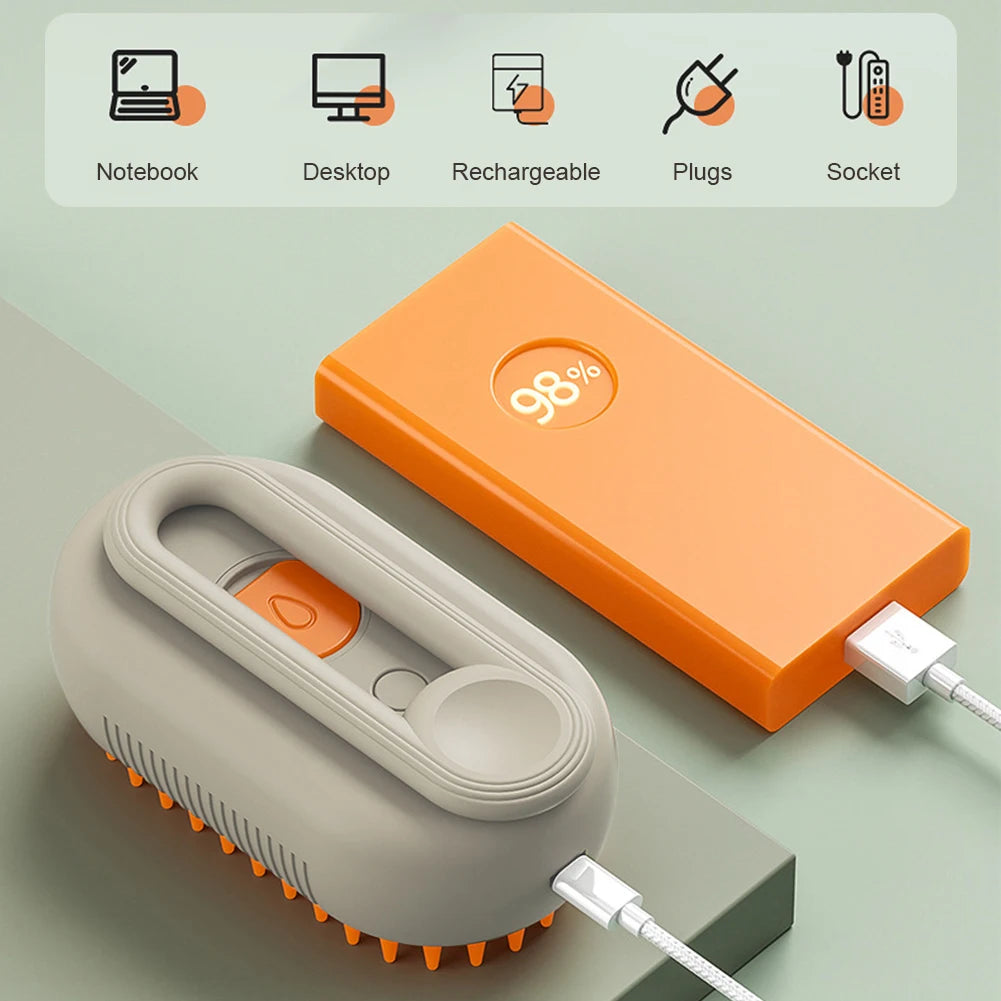Electric Steam Grooming Brush for Cats & Dogs