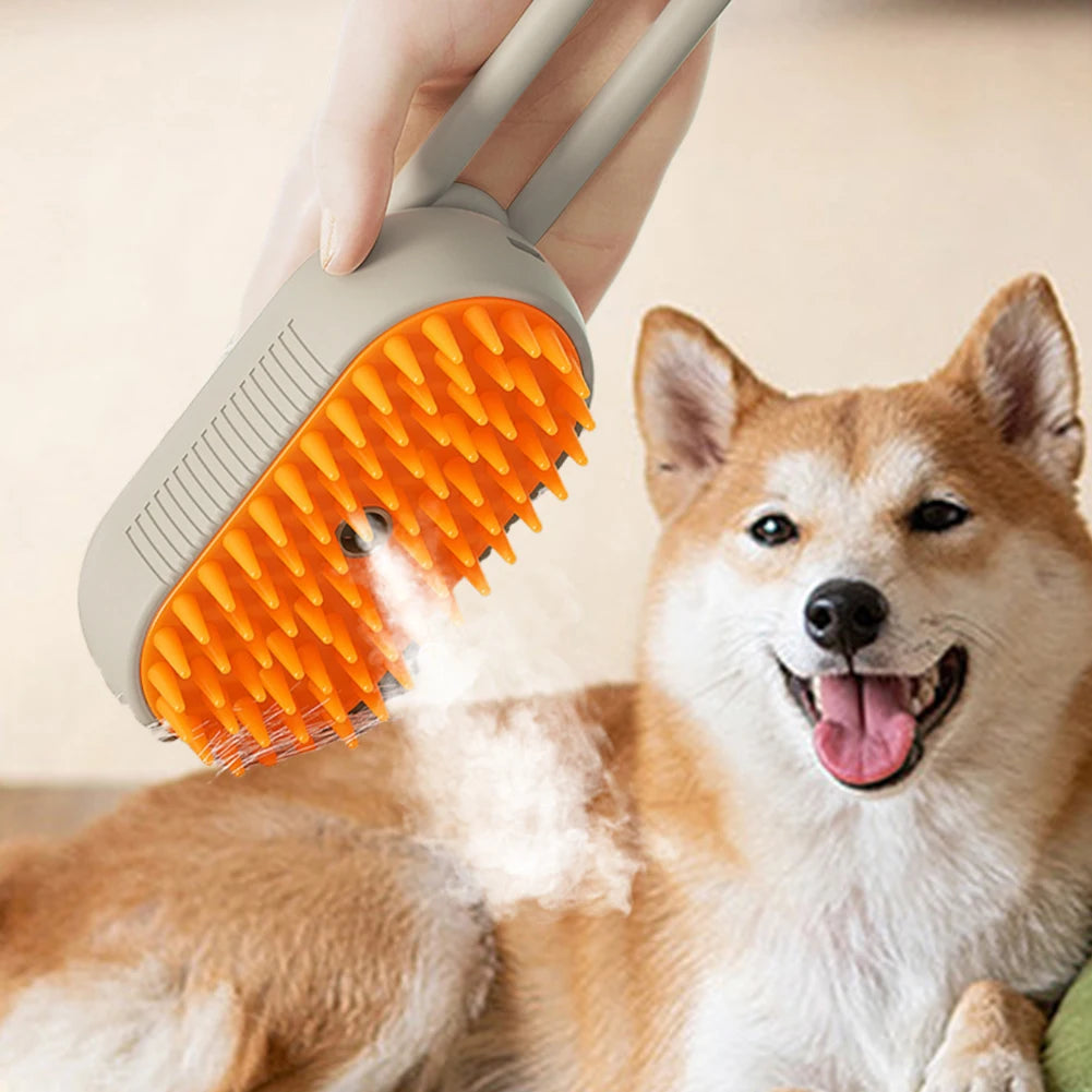 Electric Steam Grooming Brush for Cats & Dogs
