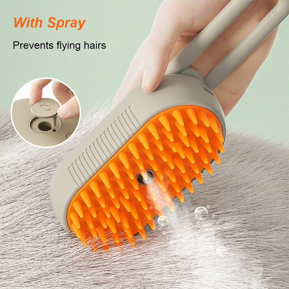 Electric Steam Grooming Brush for Cats & Dogs