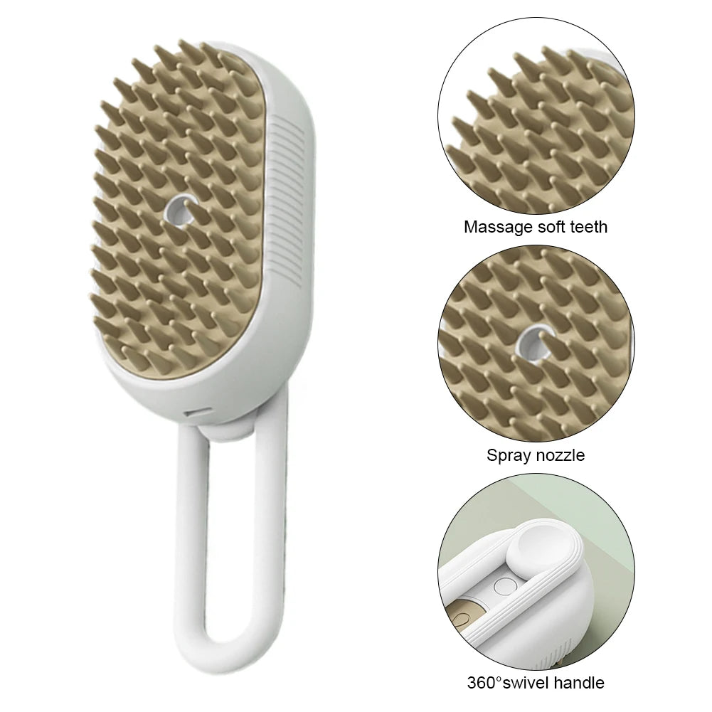 Electric Steam Grooming Brush for Cats & Dogs